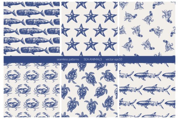 Download Sea Animals Seamless Patterns (III) - Premium Resources