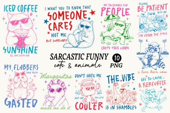 Download Sarcastic Funny Cat &amp; Animals Bundle PNG - Anima Collection