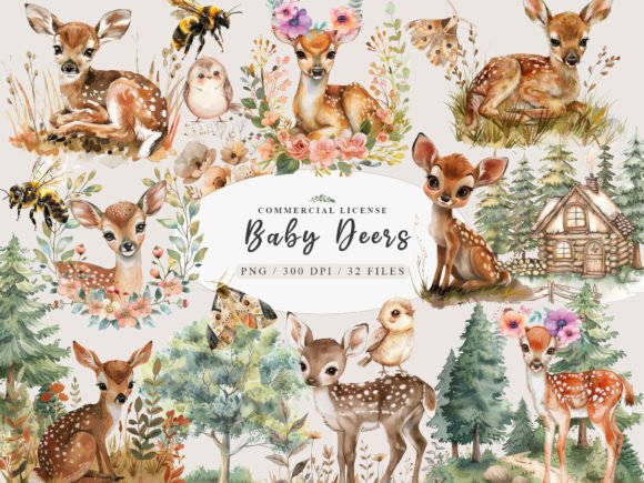 Download Forest Animals Clipart, Baby Deer Png - Anima Collection