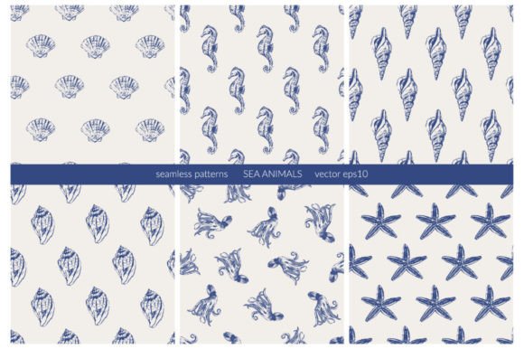 Download Sea Animals Seamless Patterns - Premium Resources