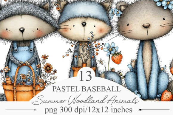 Download Whimsical Summer Woodland Animals Set-3 - Anima Collection