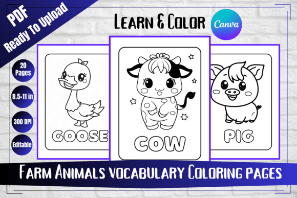 Download Farm Animals Vocabulary Coloring Pages - Anima Collection