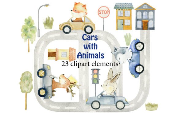 Download Cute Forest Animals in the Cars. - Anima Collection